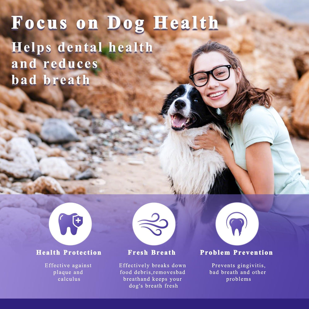 TTsiya dog teeth cleaning powder breath freshening visual supports routine pet care moments.