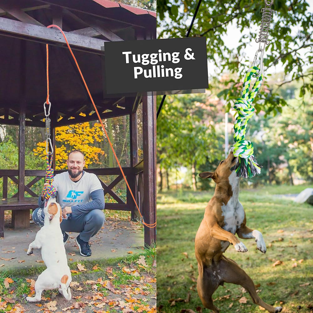 TUAHOO dog tug bungee replaceable ball highlights easy rope replacement between sessions.