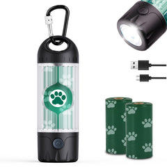 Tubasion poop bag holder with 80-lumen flashlight for night walks