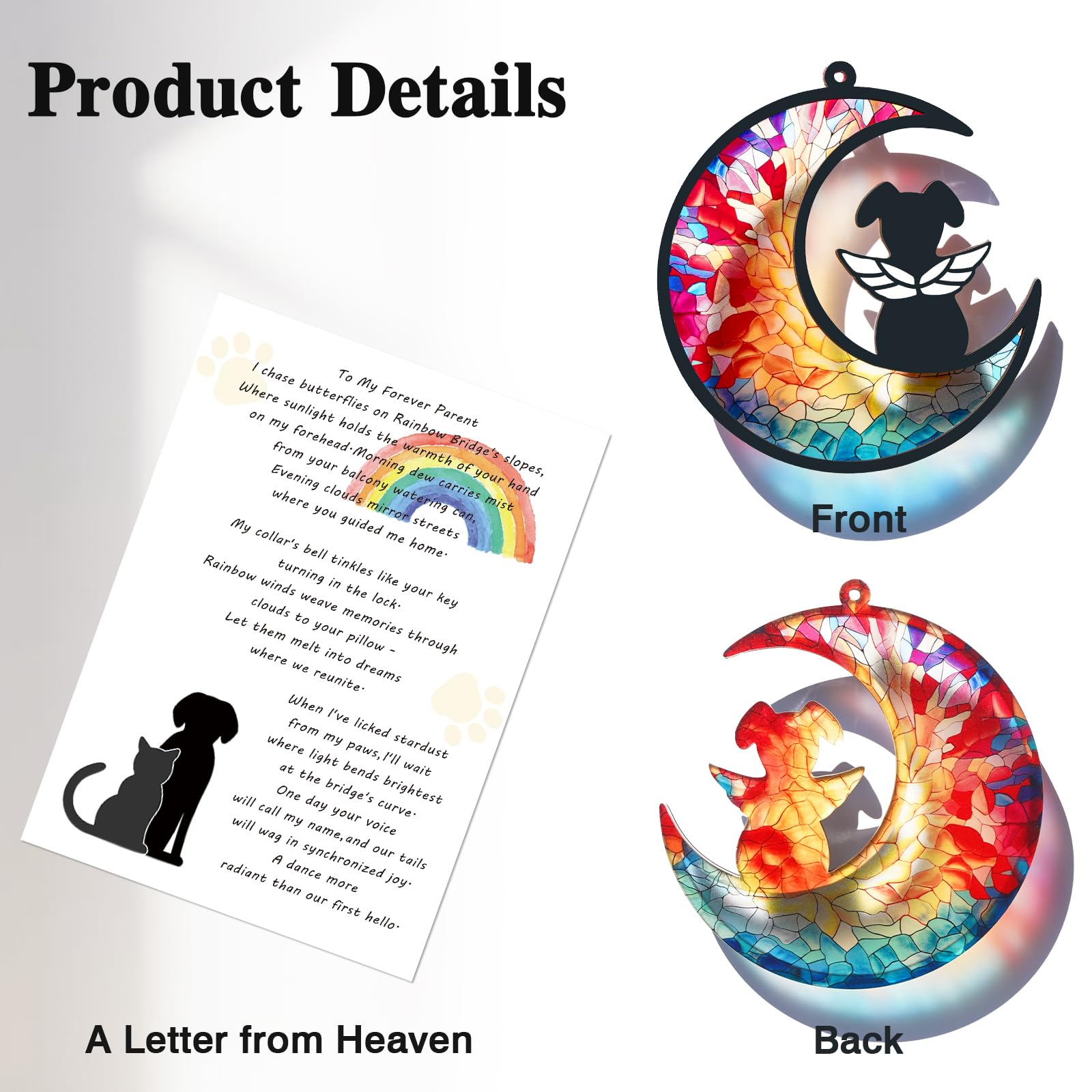 Tubuui dog memorial suncatcher gift-packaged ready for thoughtful sympathy gifting