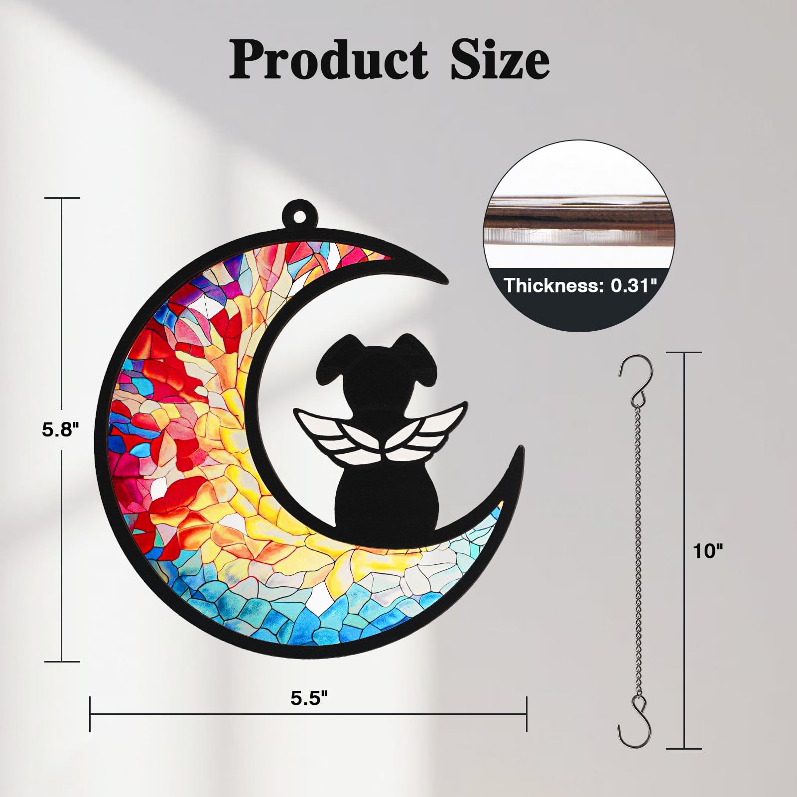 Tubuui dog memorial suncatcher wood and resin materials emphasize durable double-layer design