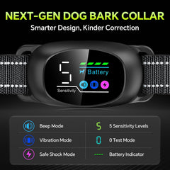 Tucnkac dog bark collar automatic-modes illustrates four options for gentle behavior shaping in daily walks.
