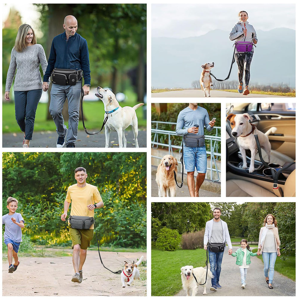 TUDEQU dog fanny pack pockets open showing phone and bag storage