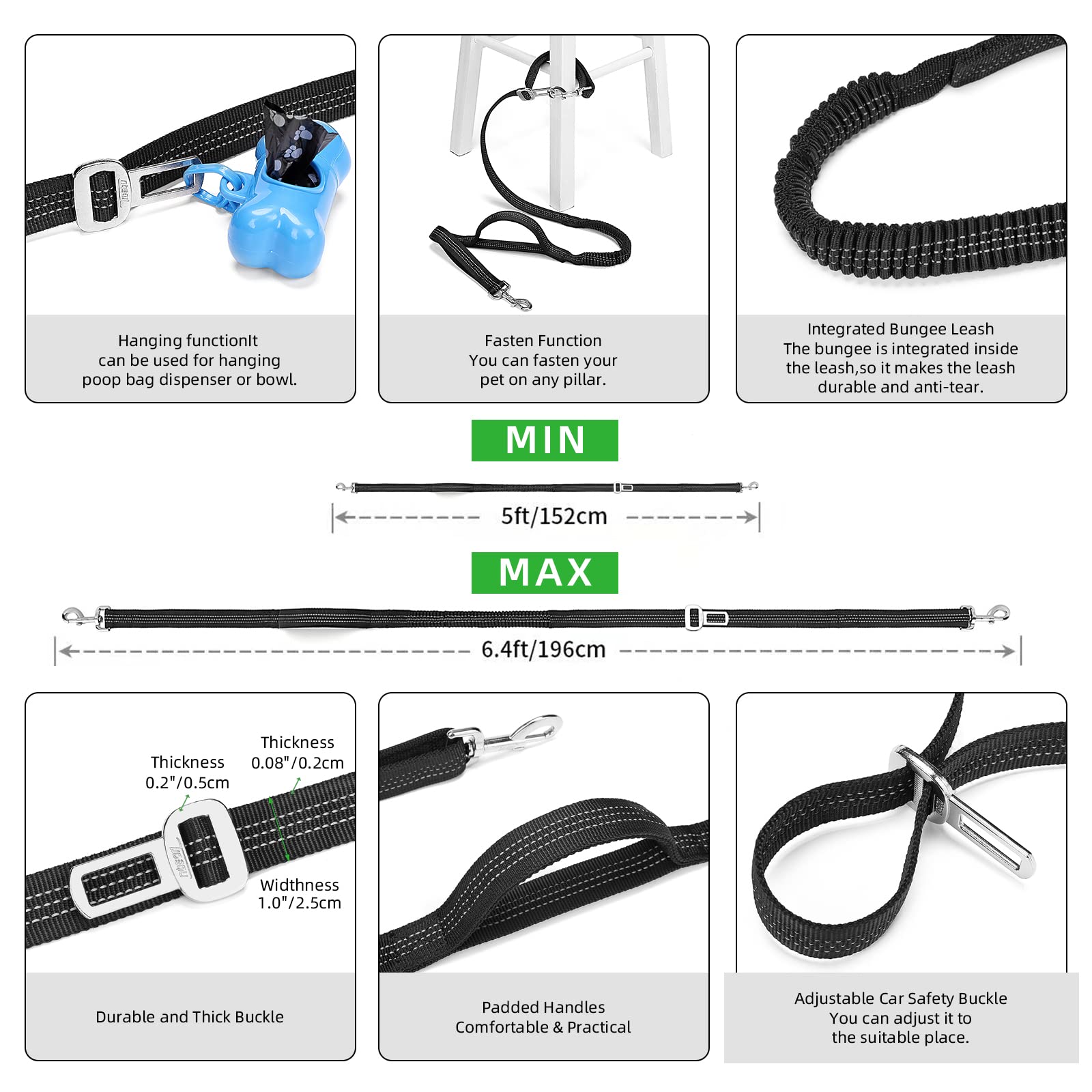 TUDEQU fully stretched belt length up to 222 cm for flexible use