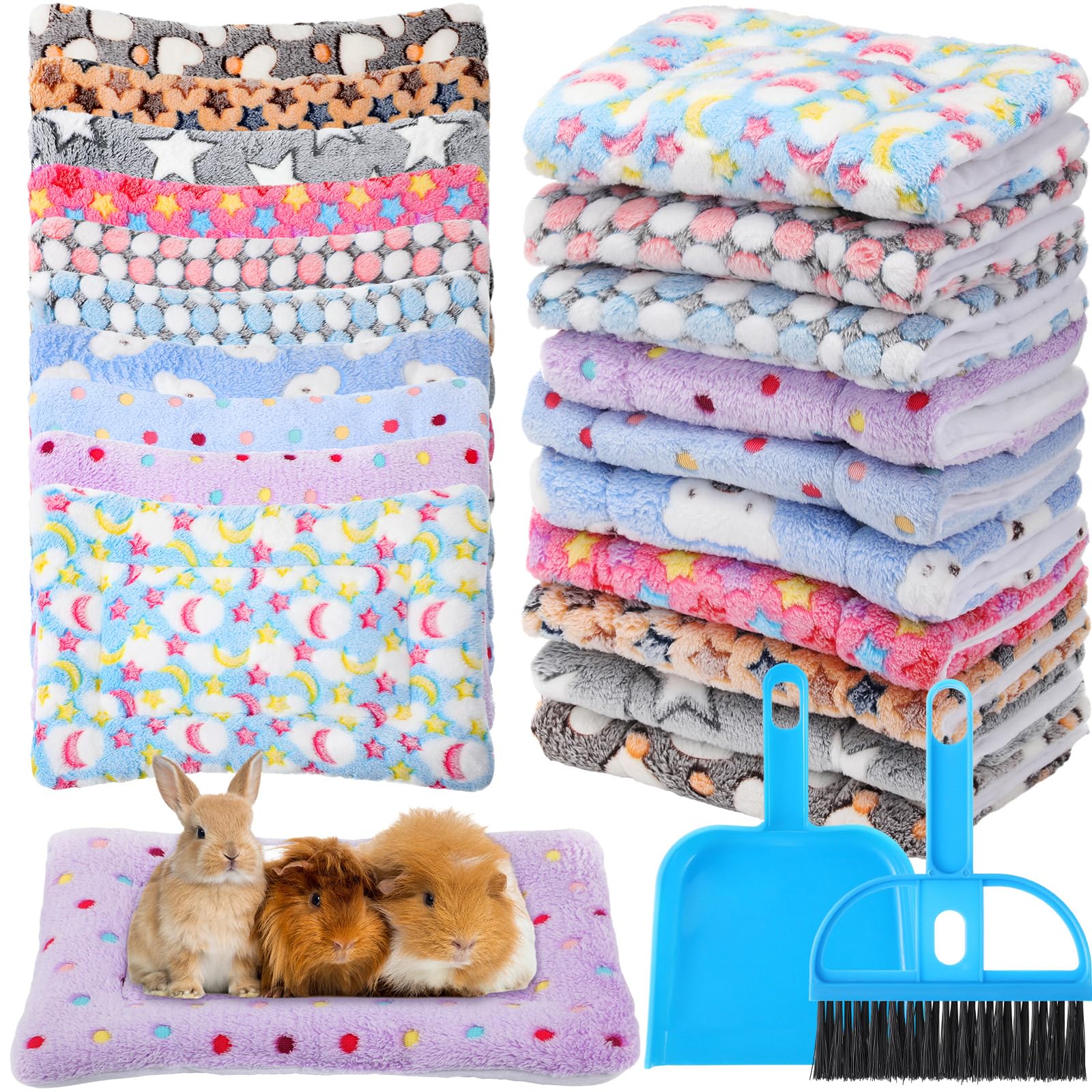 Tudomro guinea pig bed mat with dot-star pattern provides soft, cozy resting surface