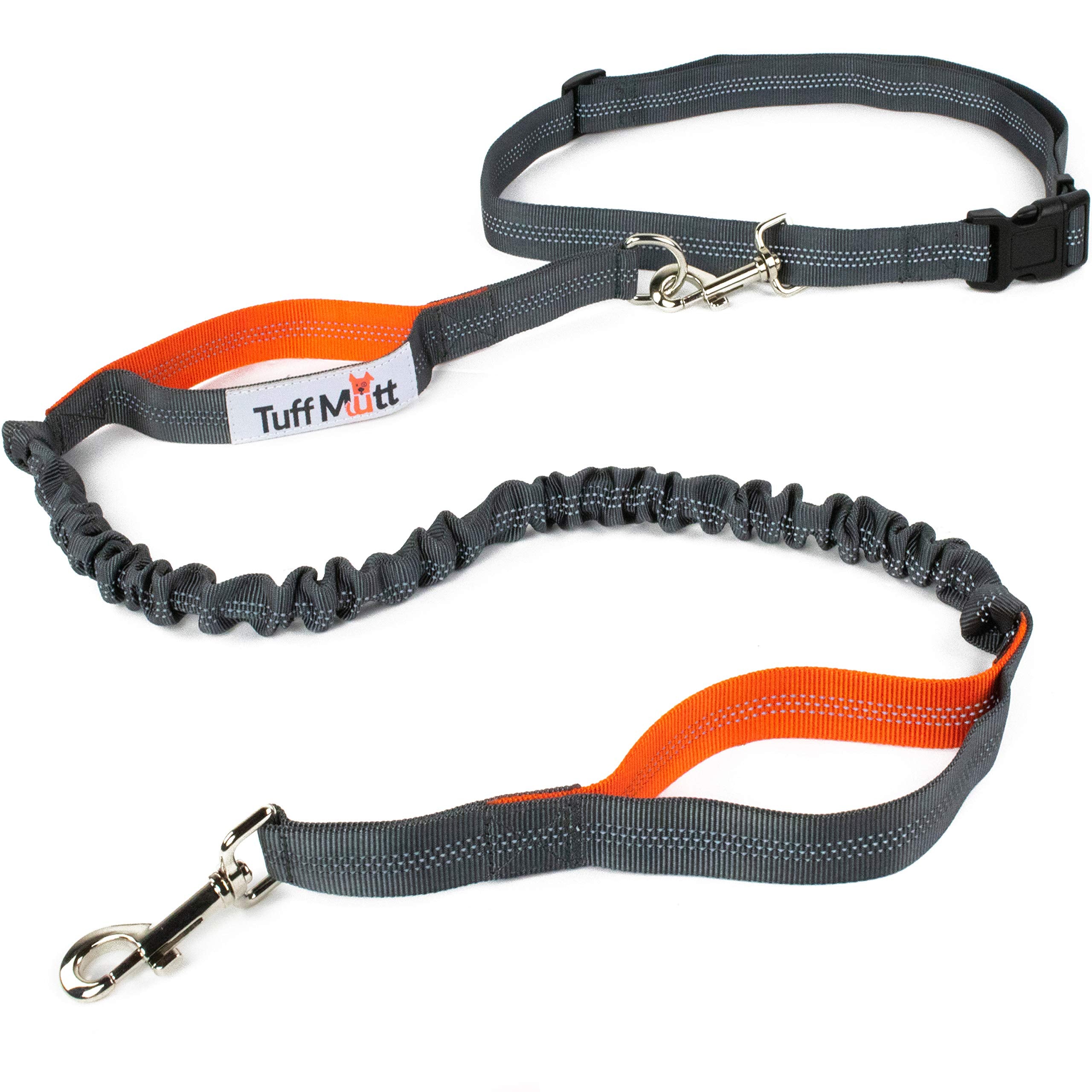 Tuff Mutt hands-free waist leash clip on belt enabling smooth side-to-side dog movement