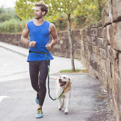 Tuff Mutt two-handle design lets you guide your dog without breaking stride.