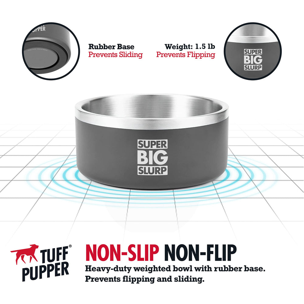 Tuff Pupper 44oz capacity bowl for ample food or water for pets.