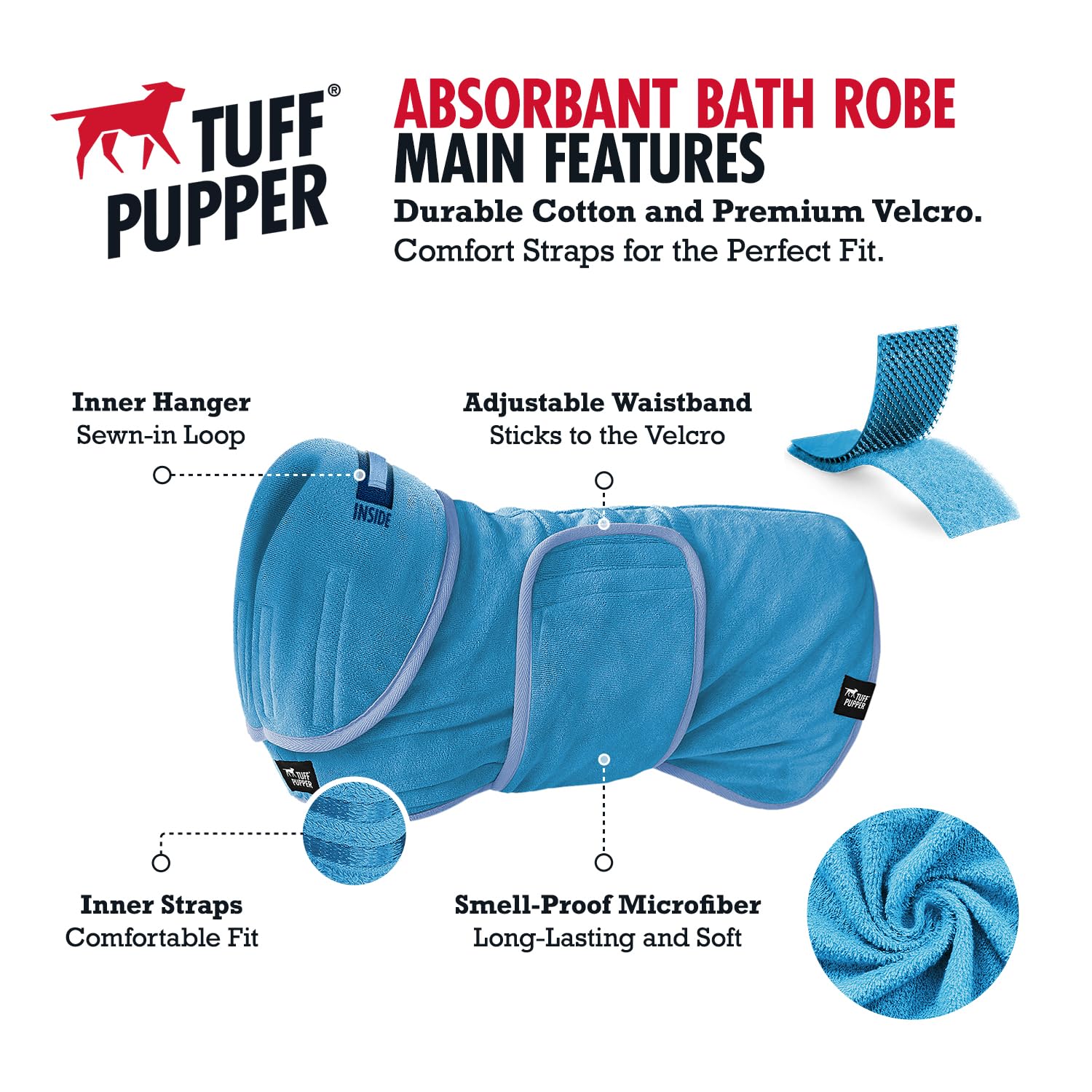 Tuff Pupper 800gsm plush fabric closeup showing soft cozy texture after baths