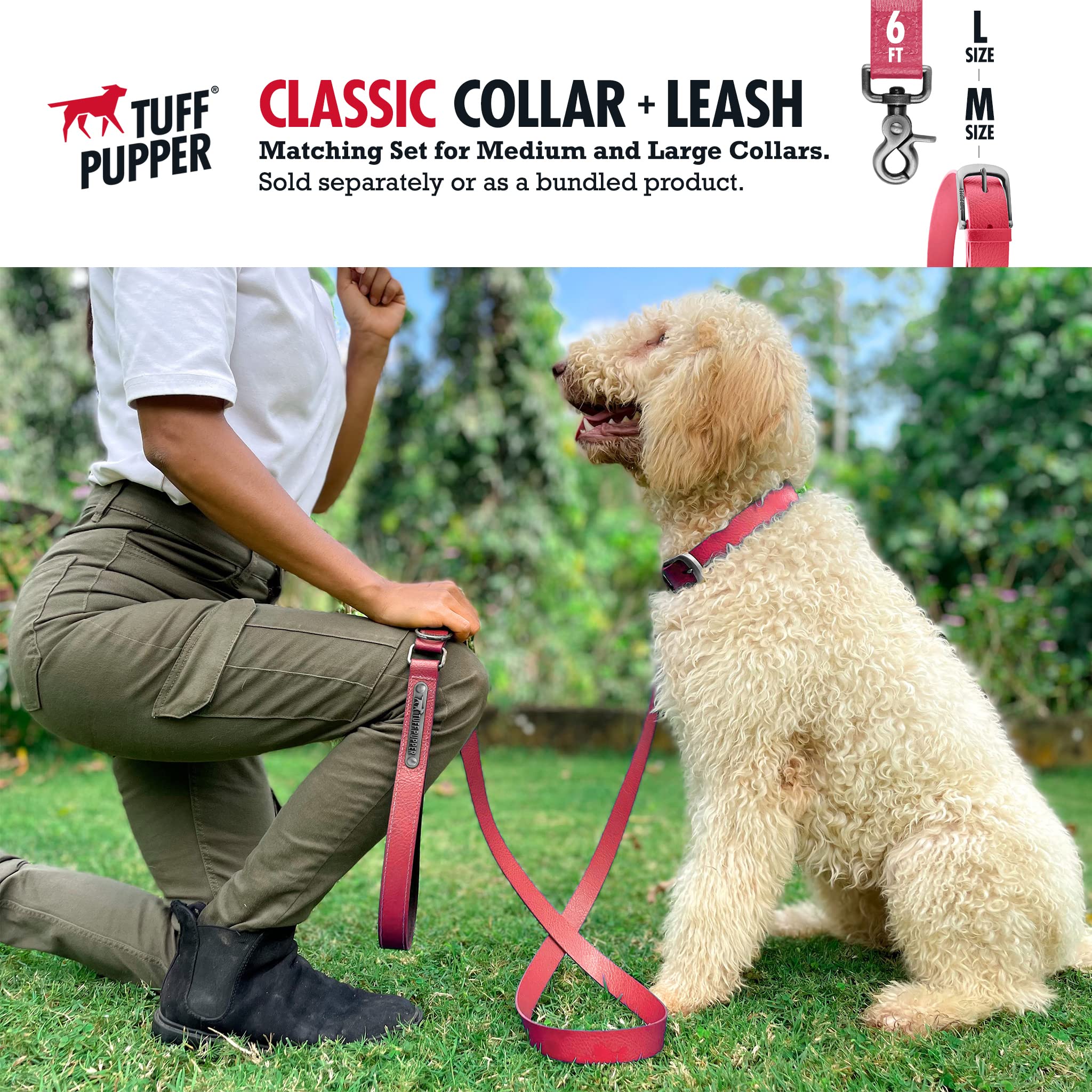 Tuff Pupper Classic collar size XS to XL alignment for many breeds