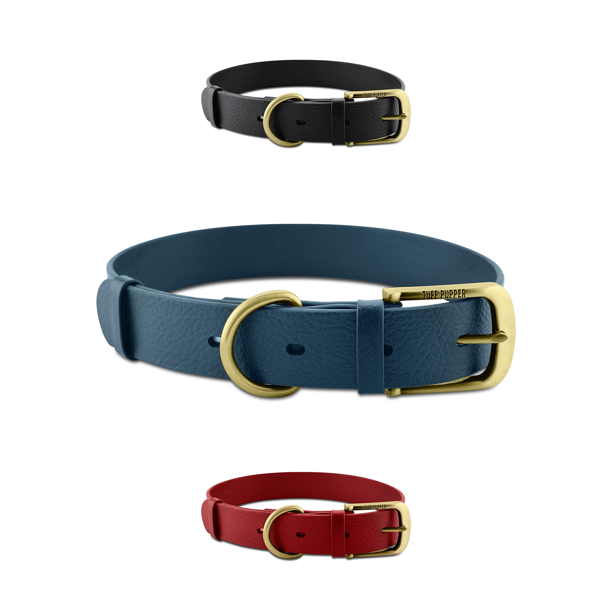 Tuff Pupper Classic heavy-duty dog collar with brass buckle for durable daily wear.