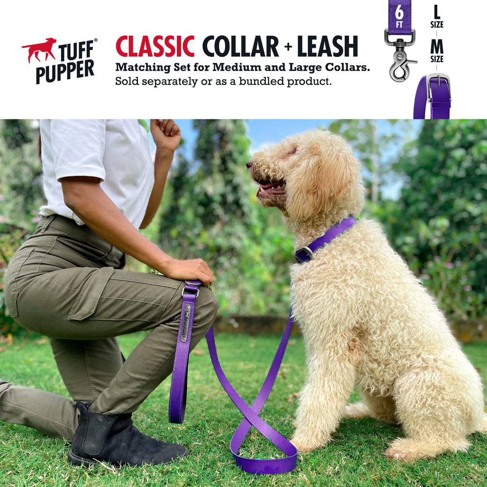 Tuff Pupper Classic sizing chart image, shows four sizes for all breeds.