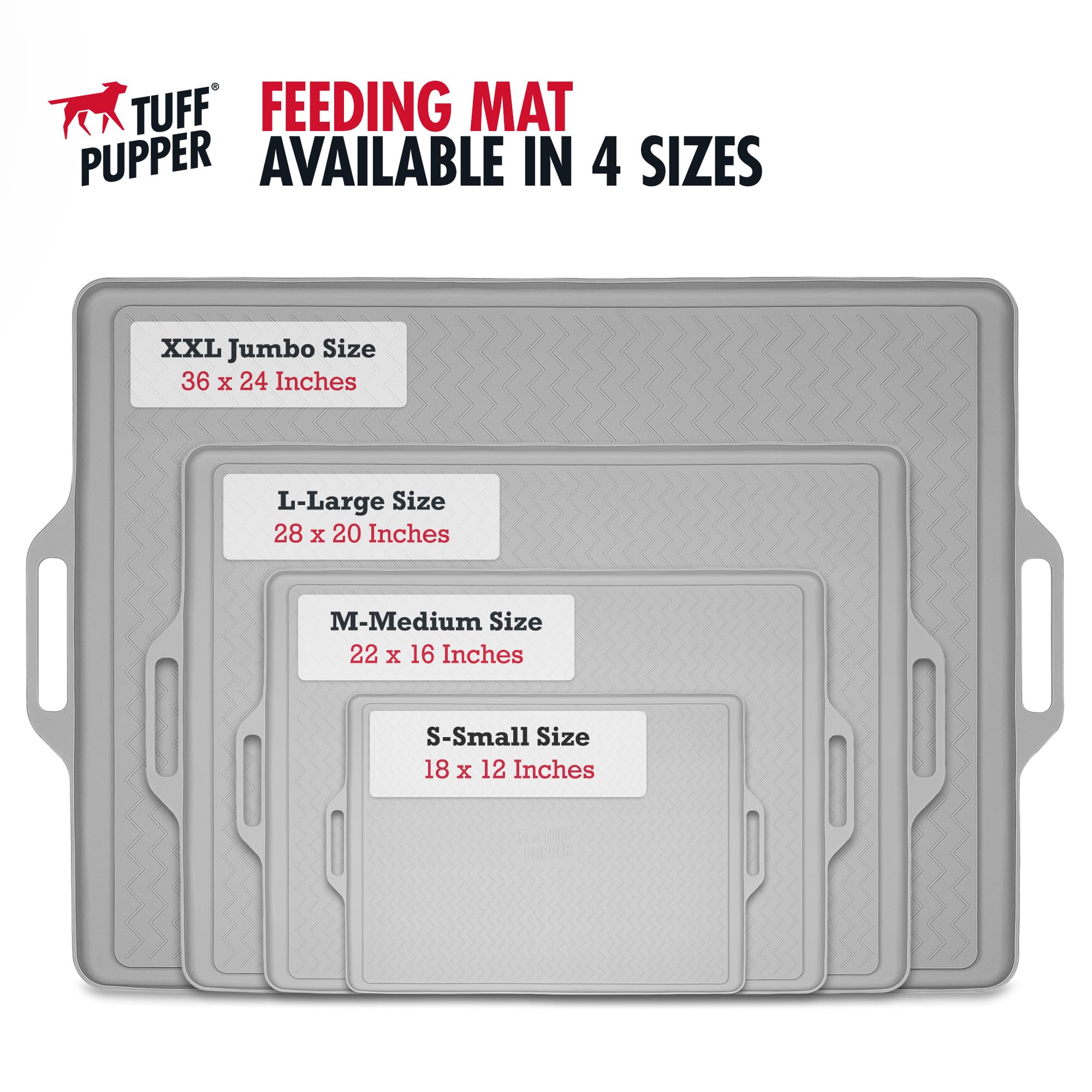 Tuff Pupper dishwasher-safe mat cleans quickly after meals.