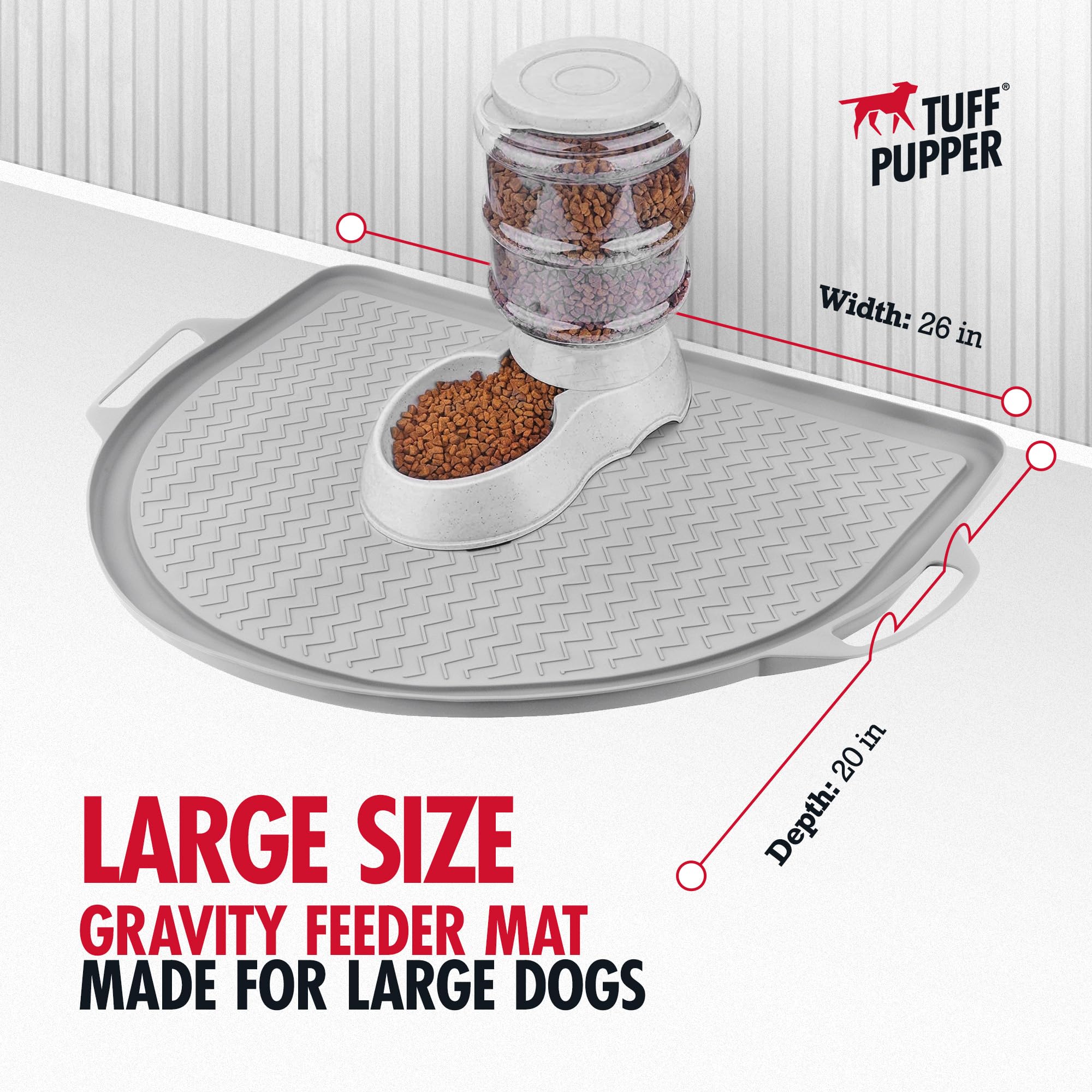 Tuff Pupper dishwasher-safe mat for easy deep cleaning.