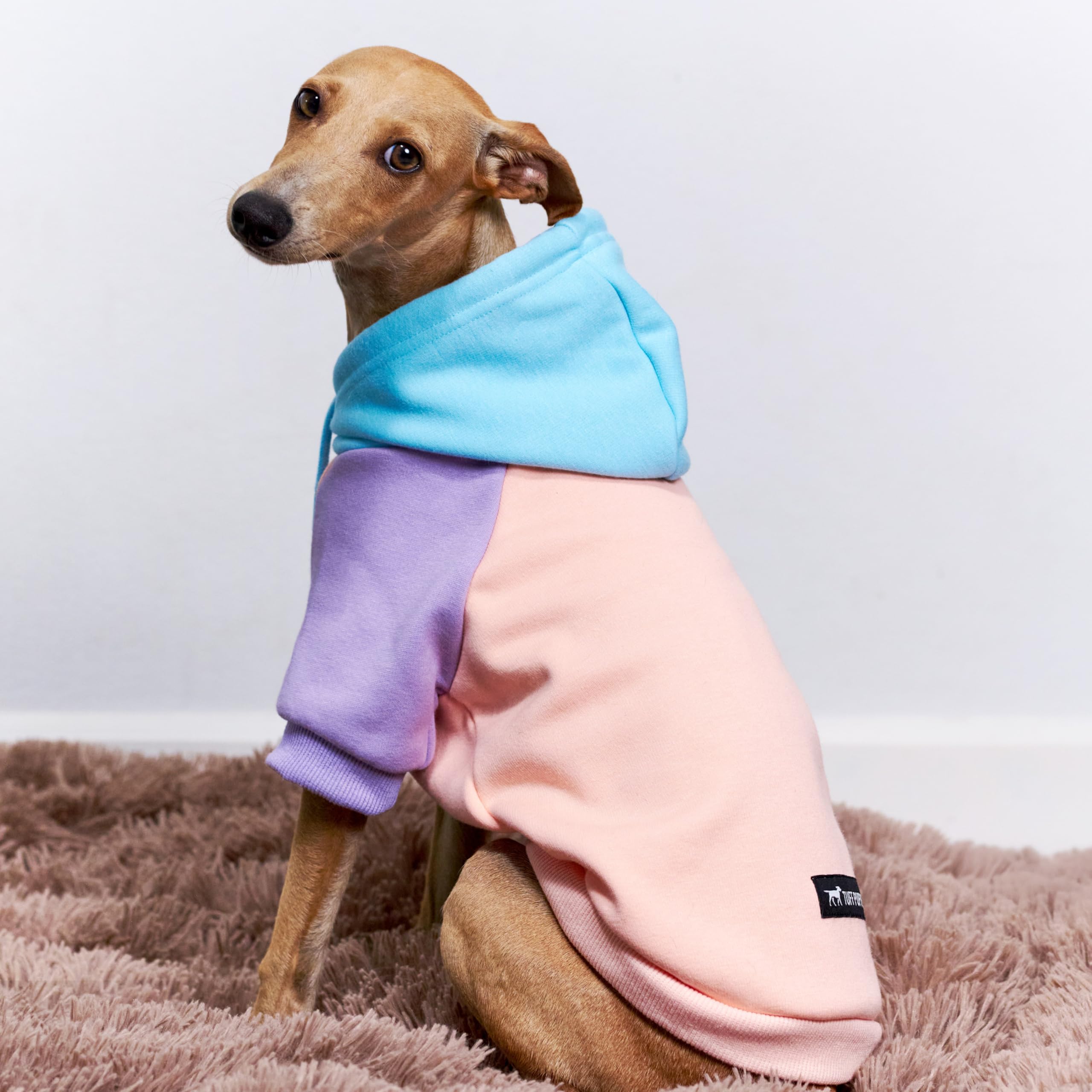 Tuff Pupper dog hoodie durable stitching and easy-wash fabric.