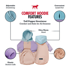 Tuff Pupper dog hoodie showing elastic cuffs for mobility and warmth.