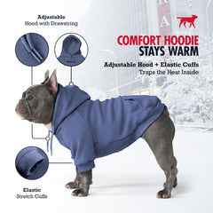 Tuff Pupper hoodie elastic waistband keeps coats tidy during potty breaks.