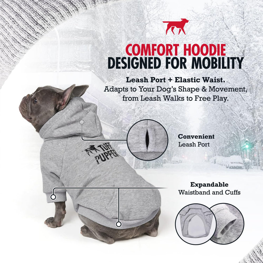 Tuff Pupper dog hoodie leash hole back clip enables easy daily walks.