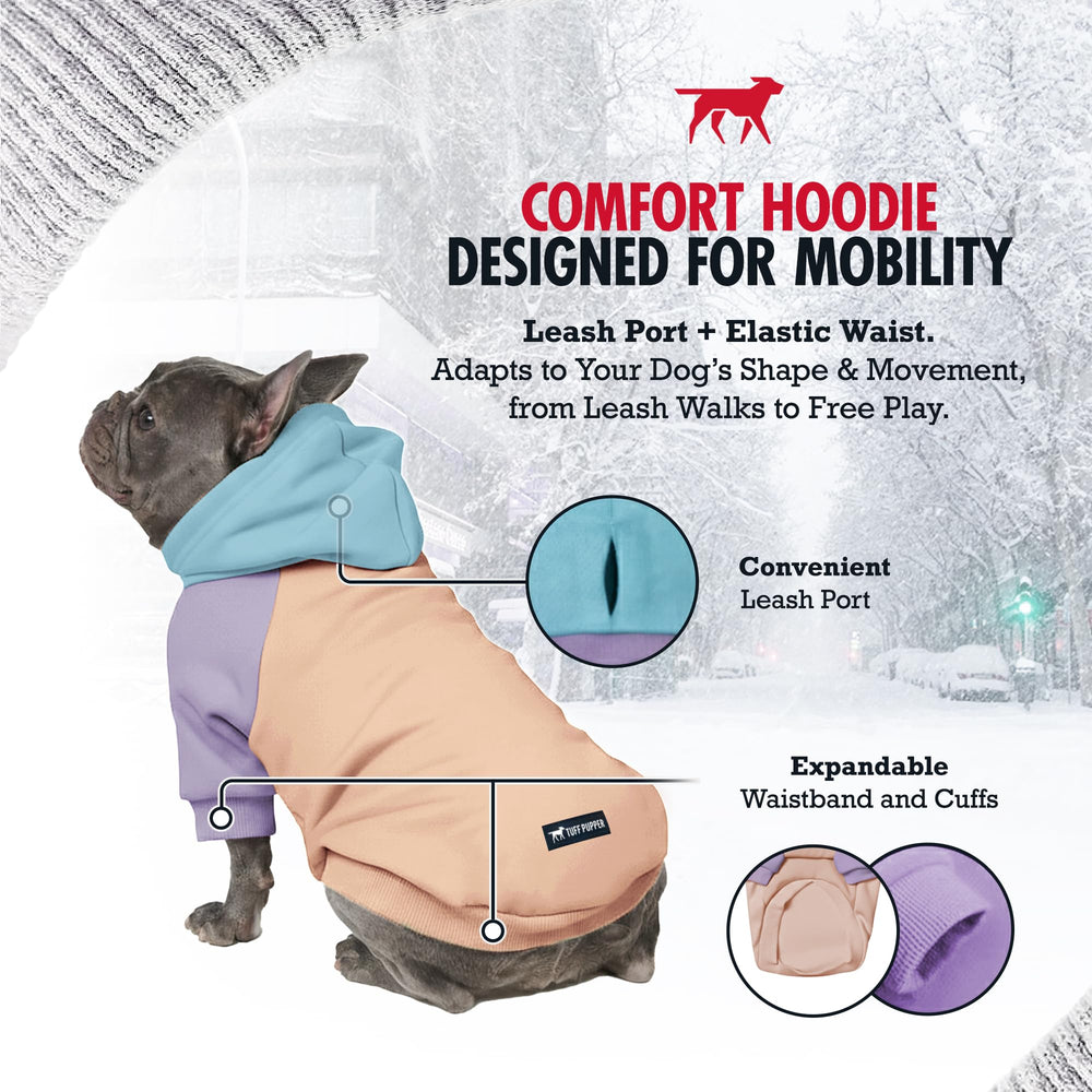 Tuff Pupper dog hoodie back with leash hole for easy walks.