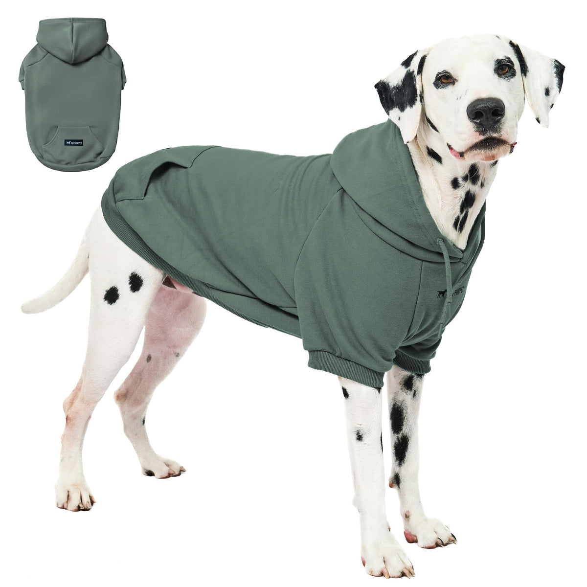 Tuff Pupper dog hoodie teal XL with warm lining for chilly walks