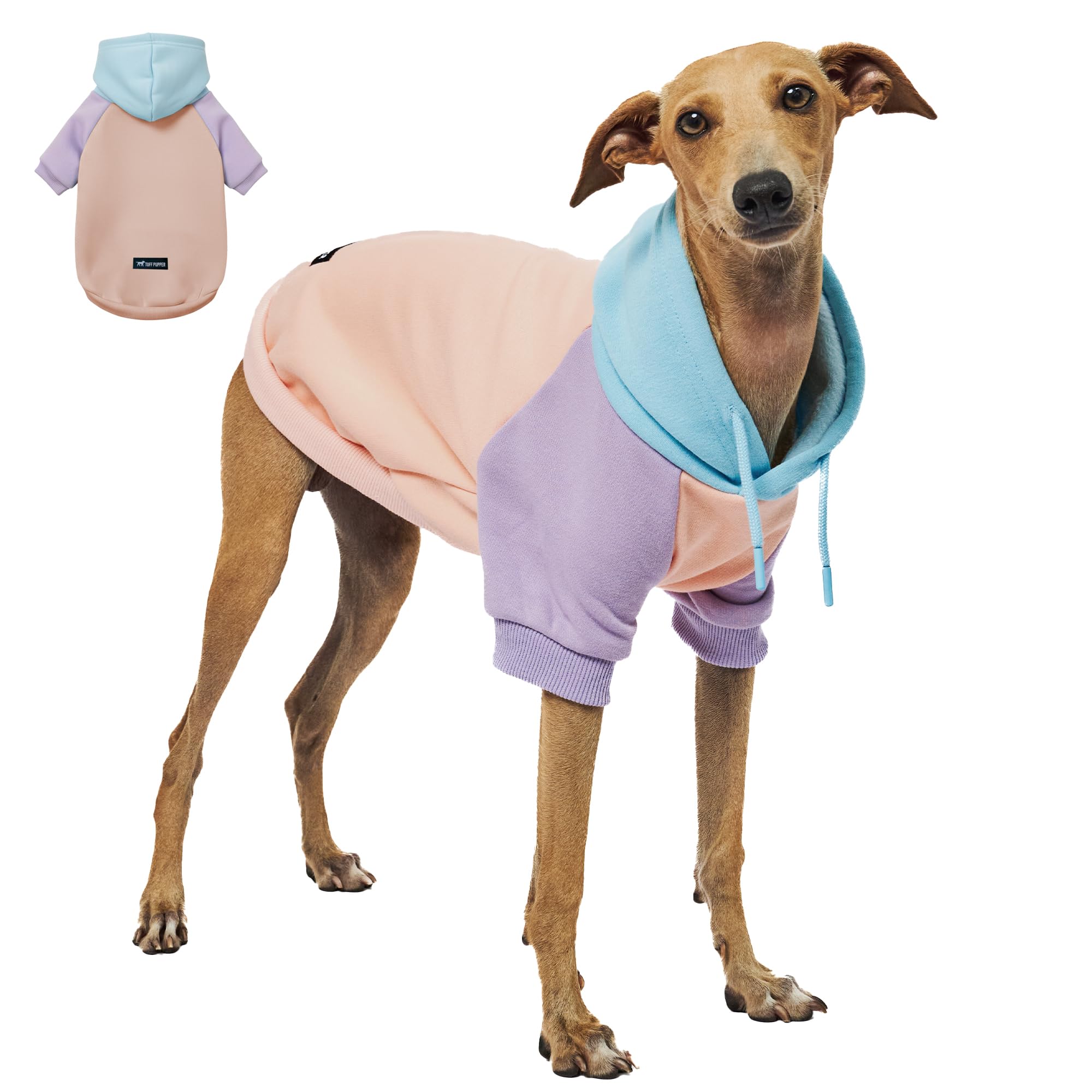 Tuff Pupper dog hoodie with warm lining for cozy warmth on walks.