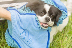Tuff Pupper Dual Hand Pockets improve grip while drying legs and belly.