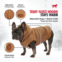 Tuff Pupper fleece dog hoodie stable hood design keeps eyes clear during play