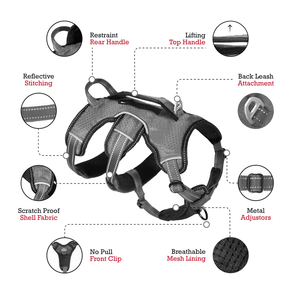 Tuff Pupper padded comfort with breathable mesh reduces hot spots.