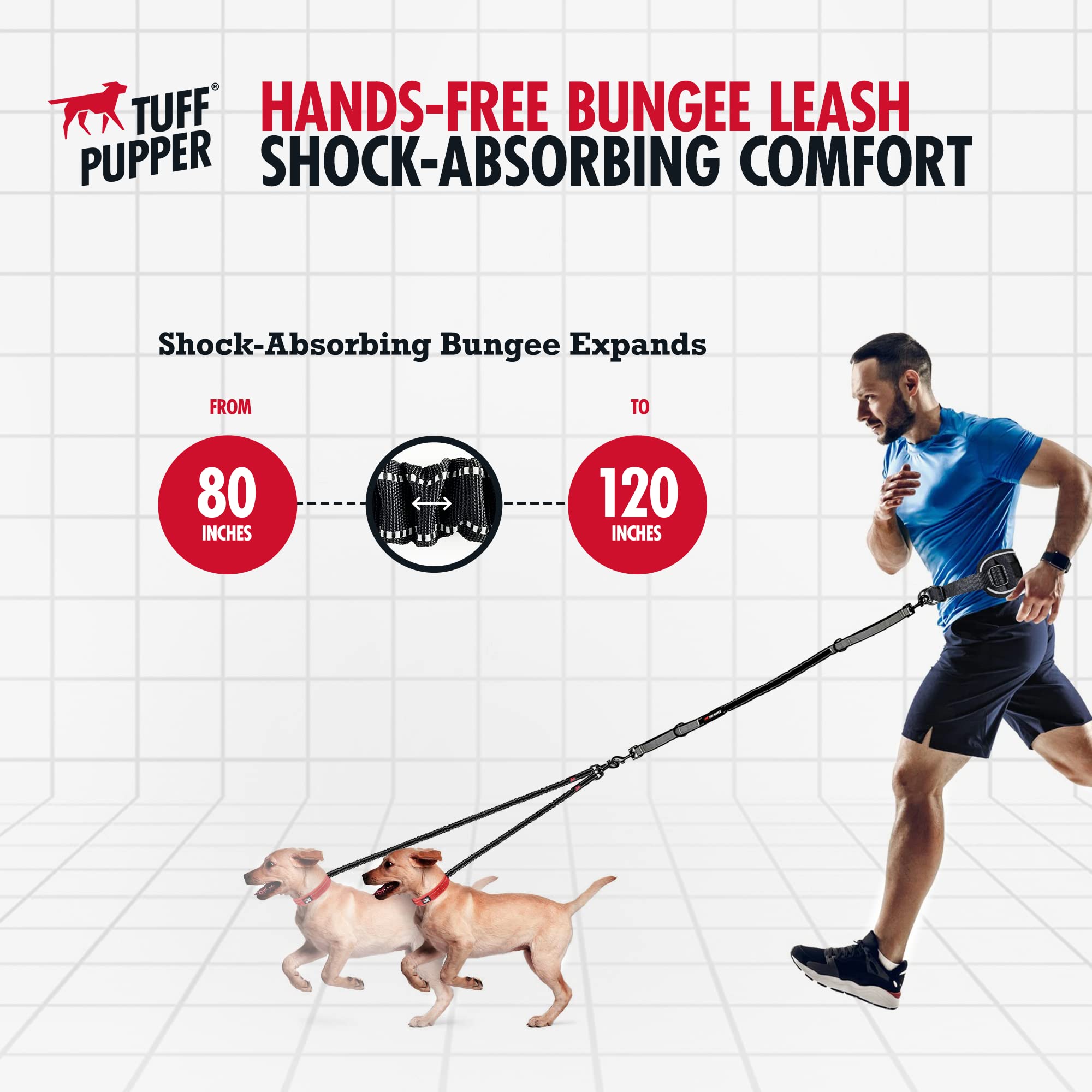 Tuff Pupper padded-waist-belt provides comfortable lumbar support on longer strolls