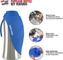Tuff Pupper PupFlask extended silicone cup for quick, spill-free drinking.