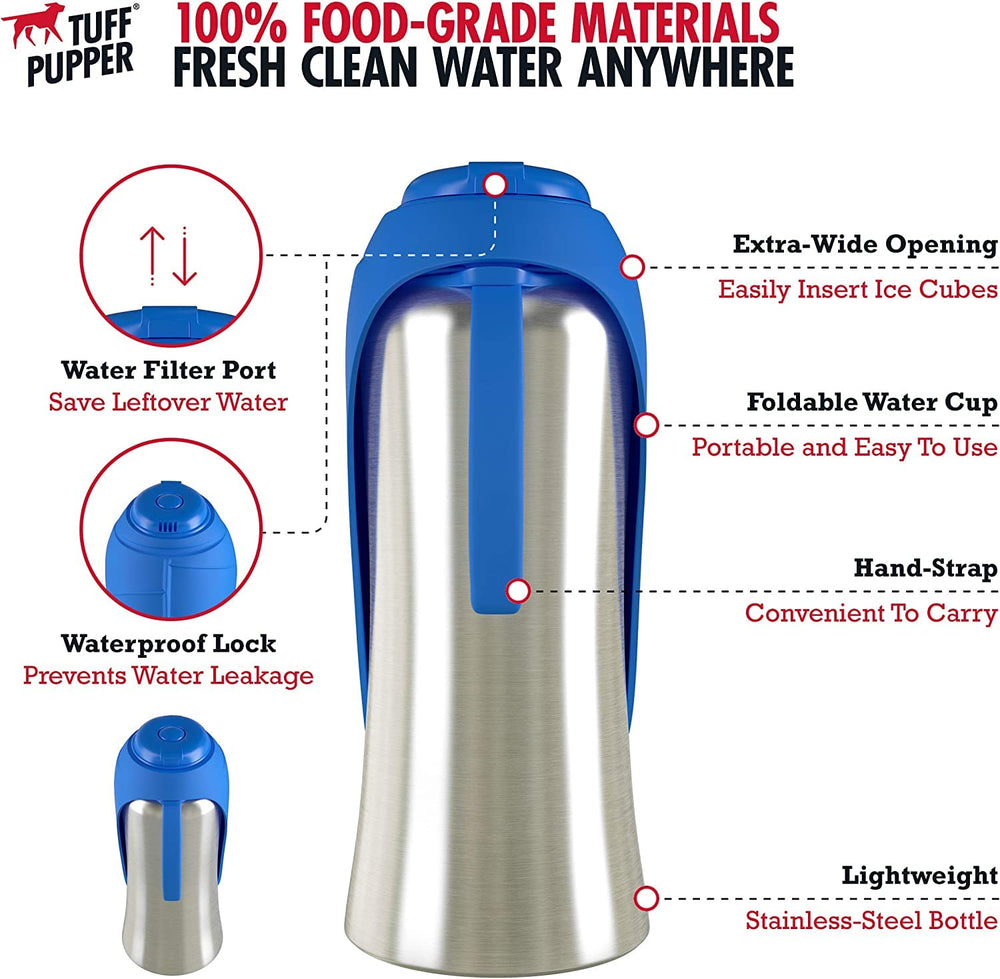 Tuff Pupper PupFlask travel kit in compact form for pets on adventures.