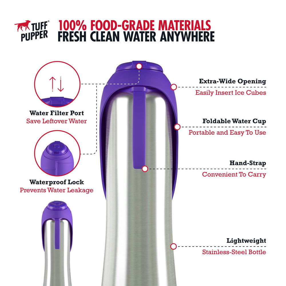 PupFlask silicone cup dispensing water quickly during travel and hikes
