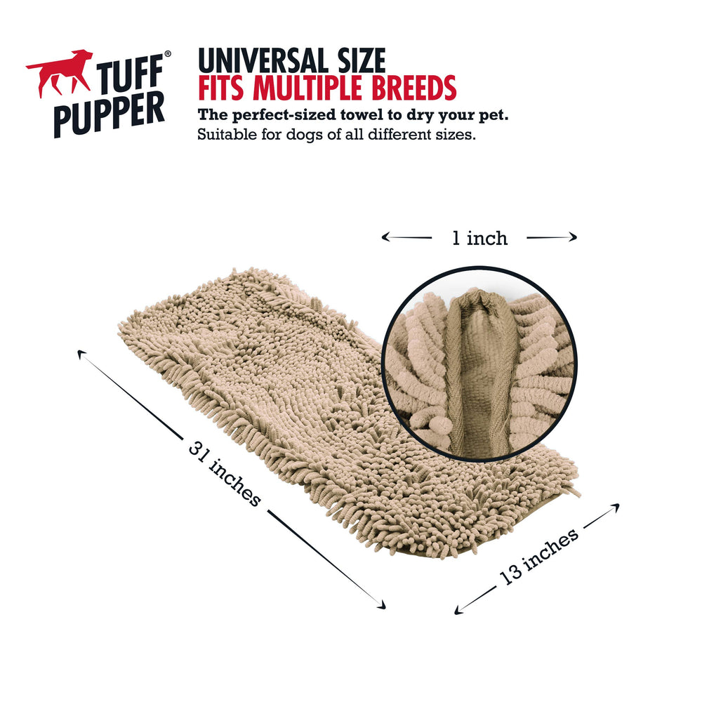Tuff Pupper Quick Dry Towel hand pockets provide secure grip while drying paws
