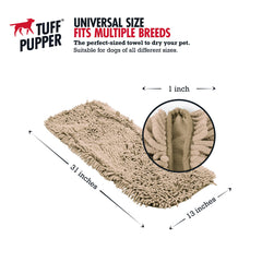 Tuff Pupper Quick Dry Towel hand pockets provide secure grip while drying paws