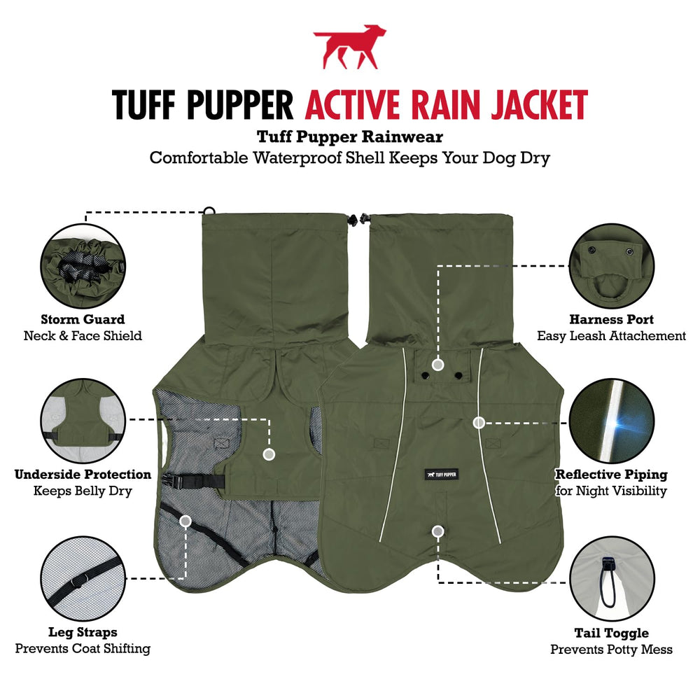 Closeup of adjustable hood on Tuff Pupper raincoat