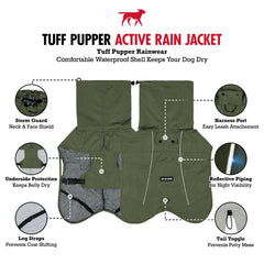 Closeup of adjustable hood on Tuff Pupper raincoat
