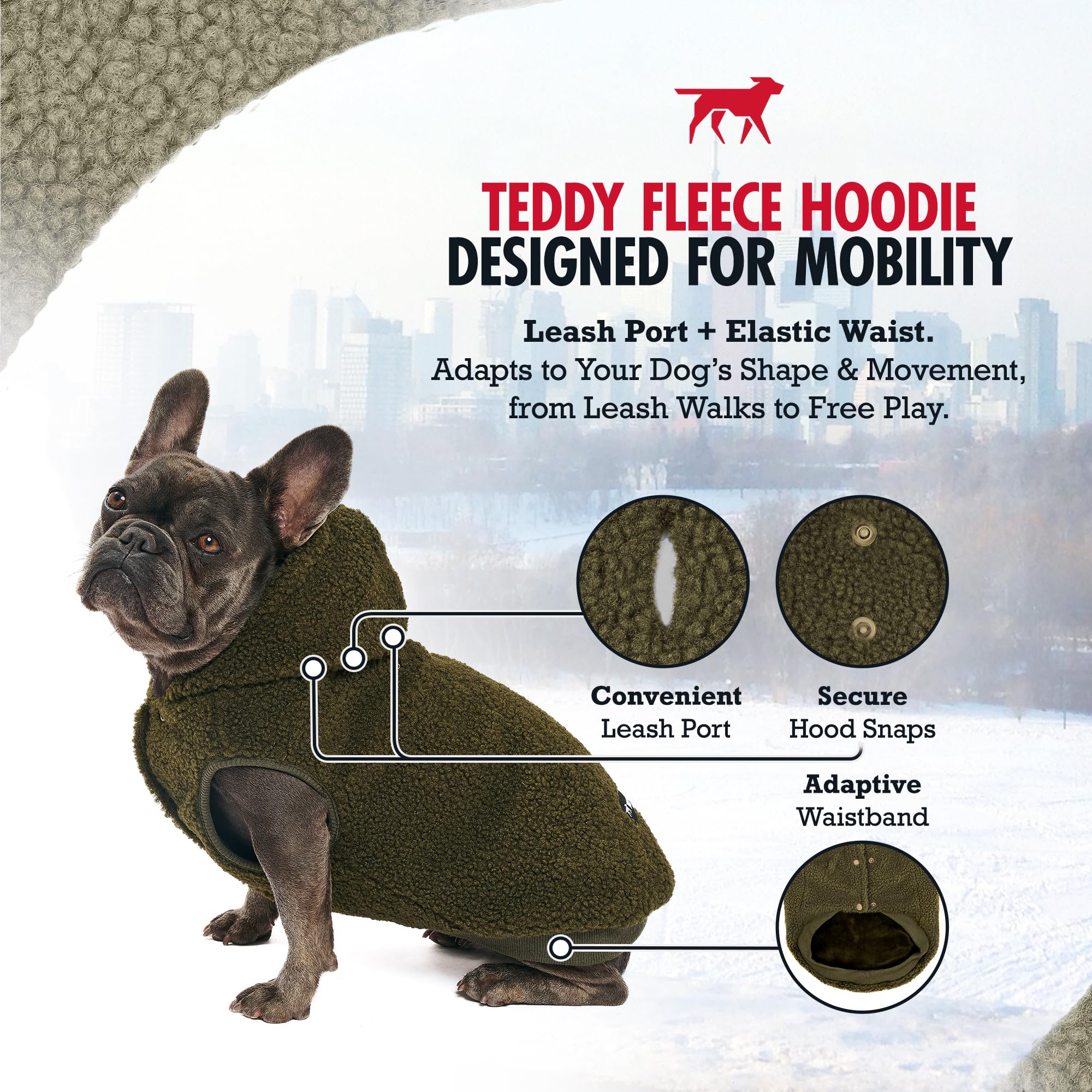 Tuff Pupper ribbed cuffs and hem seal out drafts for active dogs.