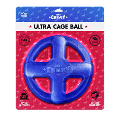 Tuff Pupper SuperChewy cage ball toy blue color enhances visibility in yard