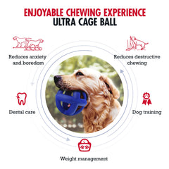 Tuff Pupper SuperChewy cage ball toy in action for dogs while fetching