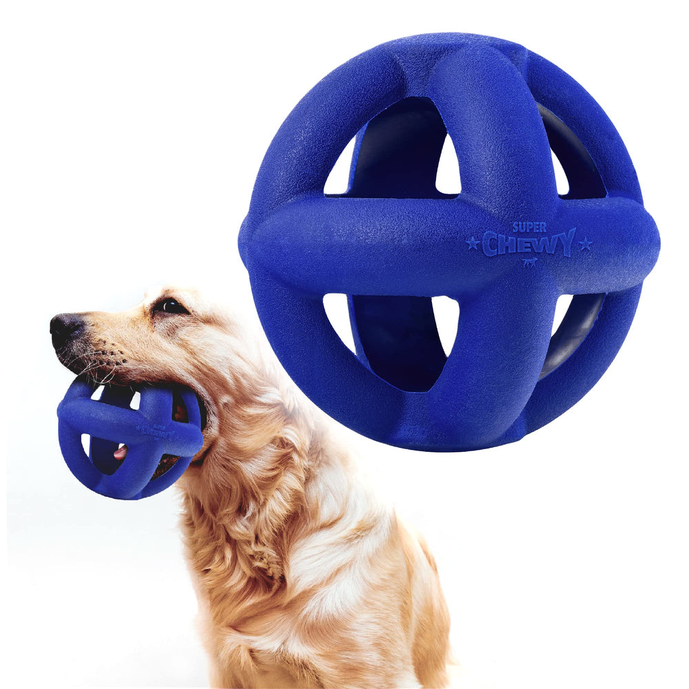 Tuff Pupper SuperChewy cage ball toy front view for high-energy fetch