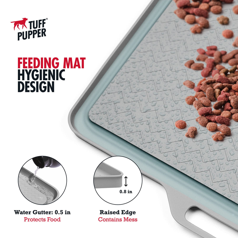 Tuff Pupper textured non-slip surface prevents bowls from sliding.