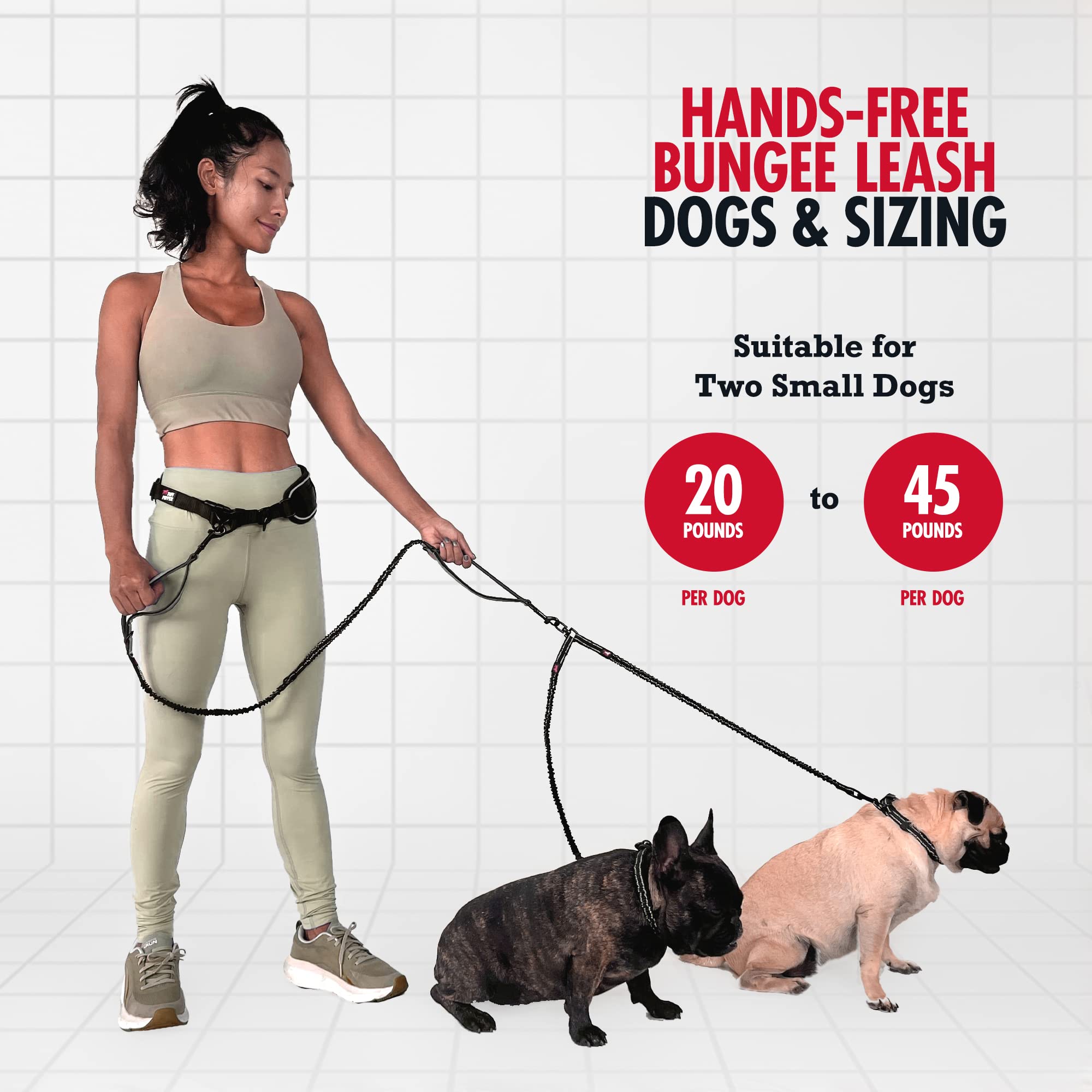 Tuff Pupper two-dogs-attachment shows dual hooks for stable two-dog walks
