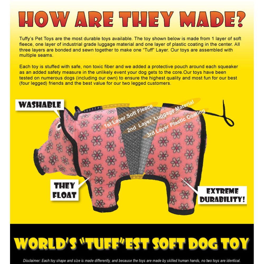 TUFFY Tuffy Jr Bowmerang Yellow Bone machine-washable for easy cleanup