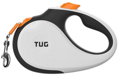 TUG 360-degree tangle-free retractable leash with 16ft nylon tape for smooth, controlled walks.