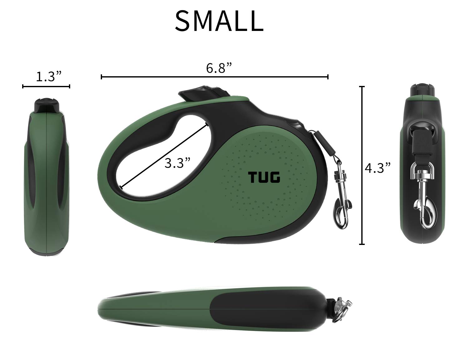 TUG 360° leash 16ft tape extended for controlled strolls