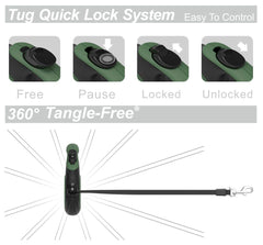 TUG 360° leash small-dog green example for under-35 lb pets