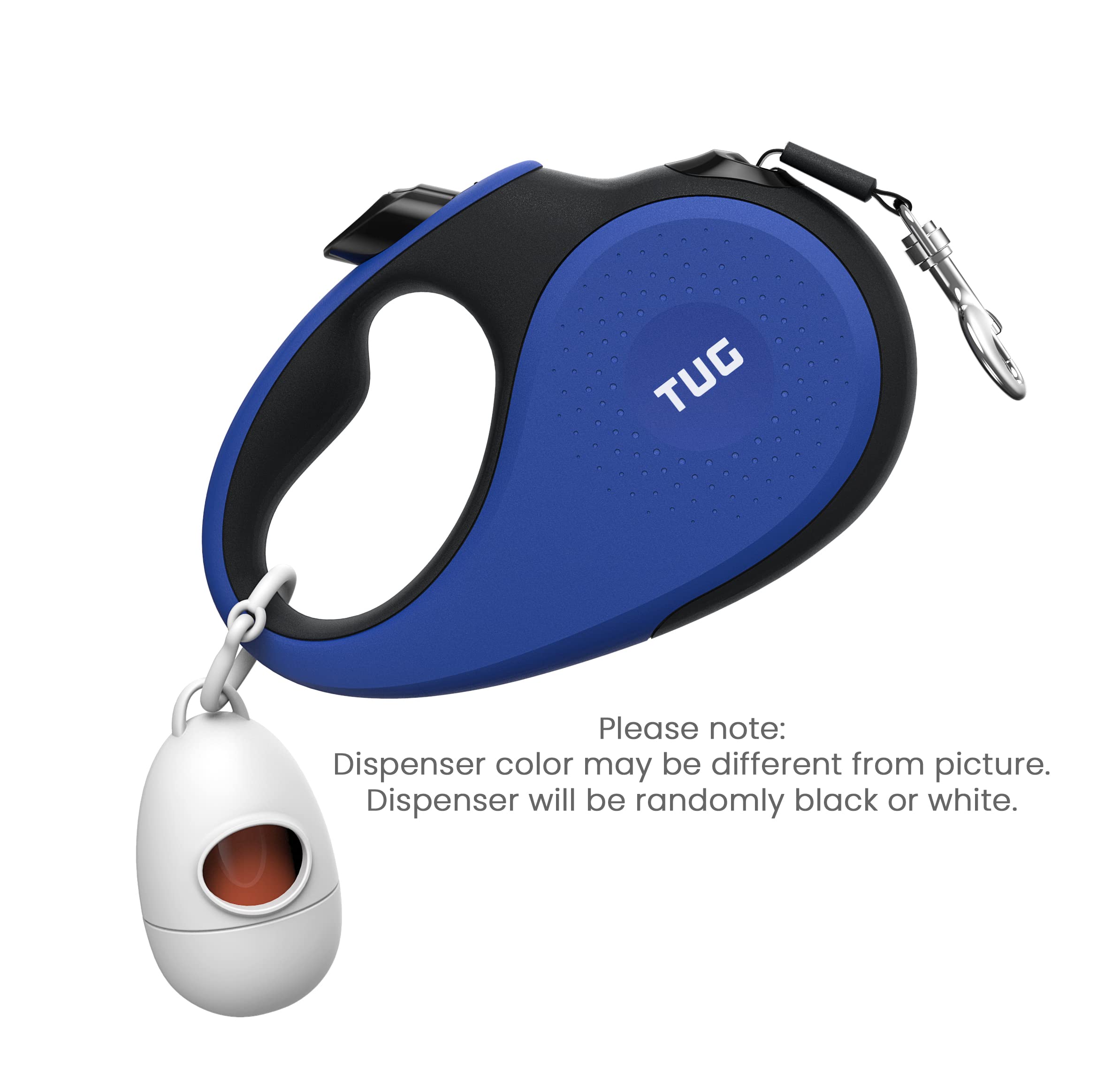 TUG 360° leash blue retracted view shows compact storage.