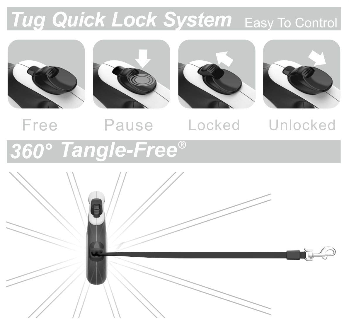 TUG 360° leash for medium-dog usage supporting safe park outings