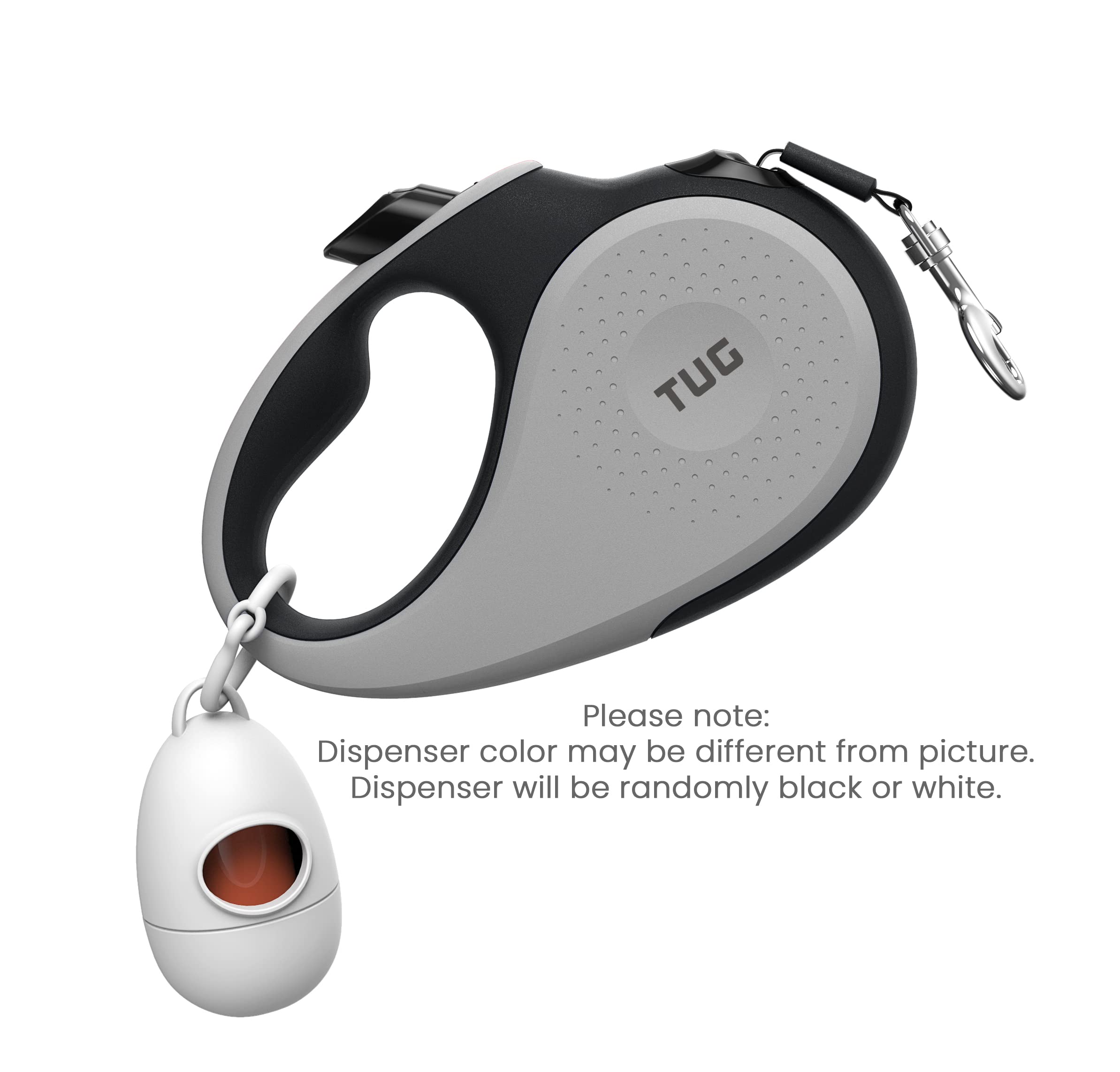 TUG 360° leash in use showing flexible reach during walks.