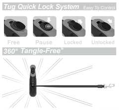TUG leash thumb lock in action for quick one-handed control